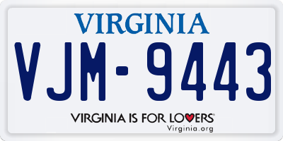 VA license plate VJM9443