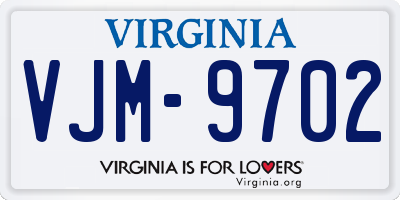 VA license plate VJM9702