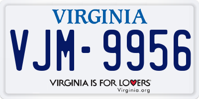 VA license plate VJM9956