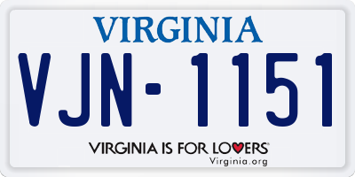 VA license plate VJN1151