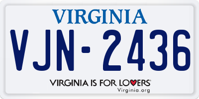 VA license plate VJN2436