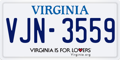 VA license plate VJN3559