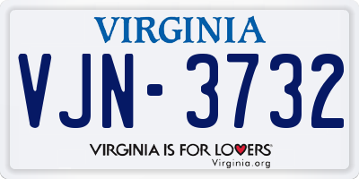 VA license plate VJN3732
