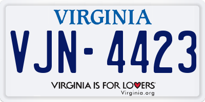 VA license plate VJN4423