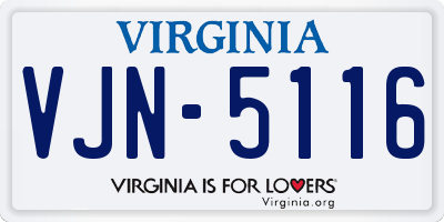 VA license plate VJN5116