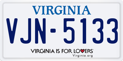VA license plate VJN5133