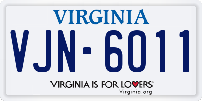 VA license plate VJN6011