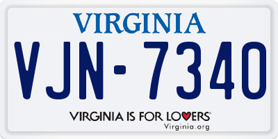 VA license plate VJN7340