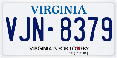 VA license plate VJN8379