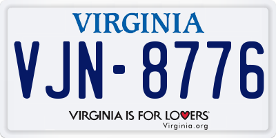 VA license plate VJN8776