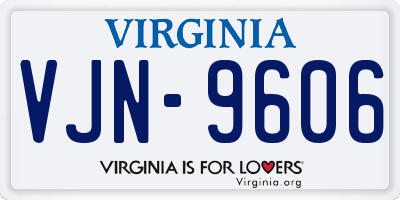 VA license plate VJN9606