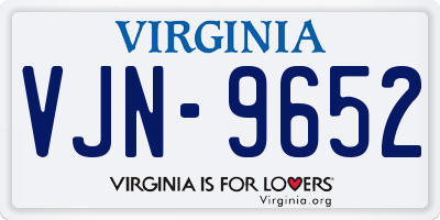 VA license plate VJN9652