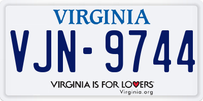 VA license plate VJN9744
