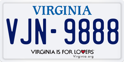 VA license plate VJN9888