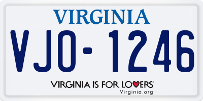 VA license plate VJO1246