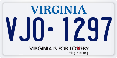 VA license plate VJO1297