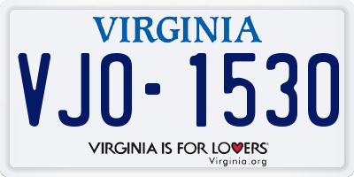 VA license plate VJO1530