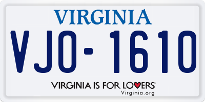 VA license plate VJO1610