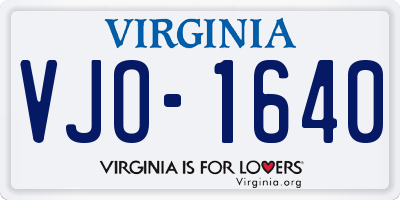 VA license plate VJO1640