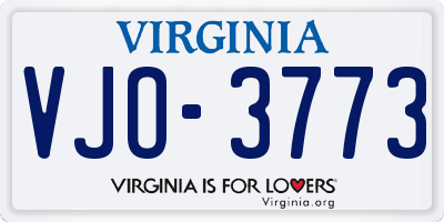 VA license plate VJO3773