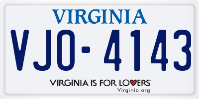 VA license plate VJO4143