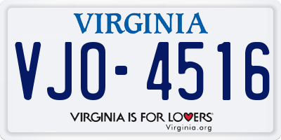 VA license plate VJO4516