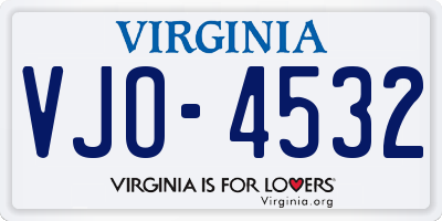 VA license plate VJO4532