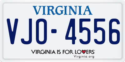 VA license plate VJO4556