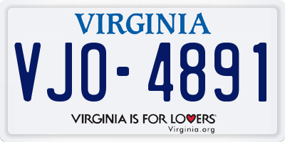 VA license plate VJO4891