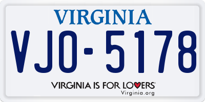 VA license plate VJO5178