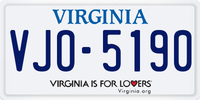 VA license plate VJO5190