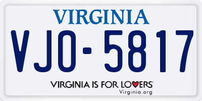 VA license plate VJO5817