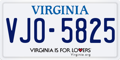 VA license plate VJO5825