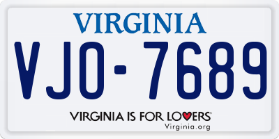 VA license plate VJO7689