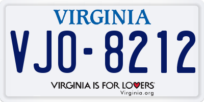 VA license plate VJO8212