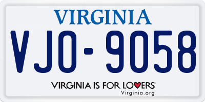 VA license plate VJO9058