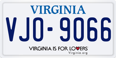 VA license plate VJO9066