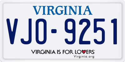 VA license plate VJO9251