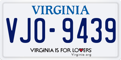 VA license plate VJO9439