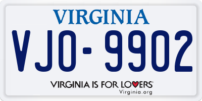 VA license plate VJO9902