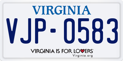 VA license plate VJP0583