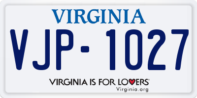 VA license plate VJP1027