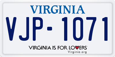 VA license plate VJP1071
