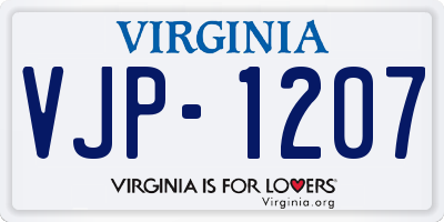 VA license plate VJP1207