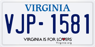 VA license plate VJP1581