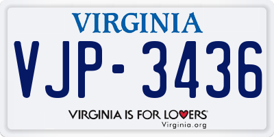 VA license plate VJP3436