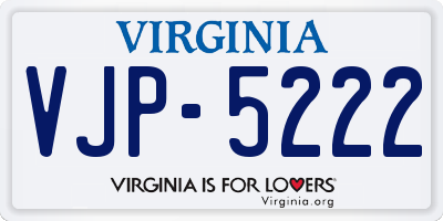 VA license plate VJP5222