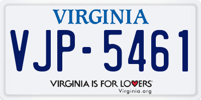 VA license plate VJP5461