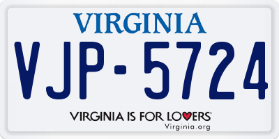 VA license plate VJP5724