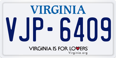 VA license plate VJP6409